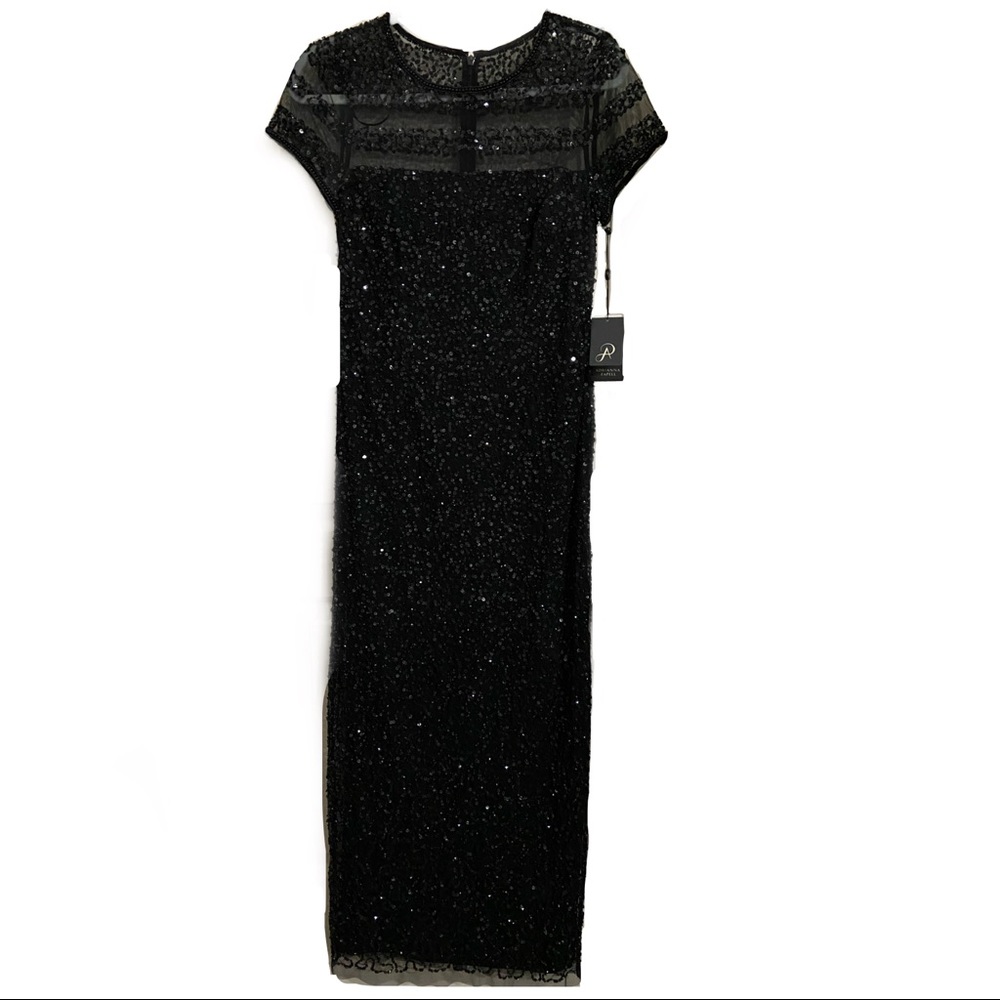 Special occasion long black sequin dress